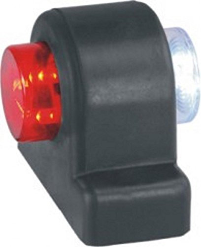 Bajato Lite Green - 2X LED Umriss Markierung, seitliche Begrenzungsleuchte, 12V, Rot/Weiß für Traktoren, Lastwägen, Anhänger, Reisebusse, Wohnwägen - 12001302