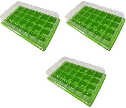 ANZUCHTSCHALE ANZUCHTTÖPFE MINI ZIMMER GEWÄCHSHAUS 3x 24 ZELLEN AUSSAATSCHALE ANZUCHTPLATTE NEU 745202
