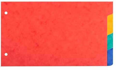 Exacompta - Réf. 704E - Paquet de 10 intercalaires pour fiches bristol en véritable carte lustrée souple 225g/m2 FSC® avec 4 onglets neutres - 2 anneaux - Format à classer 125x200mm