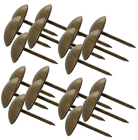 MroMax Polsternägel, 14 mm Kopfdurchmesser, 20 mm Länge, antik, runde Reißzwecken für Möbel, Sofa, Kopfteile, bronzefarben, 120 Stück