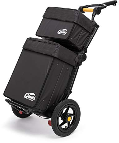 qeedo Travoy Fahrrad Lastenanhänger (2020) Set mit Qeedo Faltboxen - Black