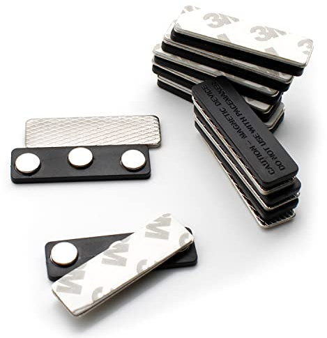 AMONENZ 10 Piezas Placas Identificativas, Negro 45 x 13 mm Insignias de Identificación, Insignias de Etiquetas Nombre, para Chaquetas, Camisas, Uniformes