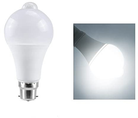 DJNCIA Durable 85-265V E27 PIR Motion Sensor Lamp 12W 15W 18W LED Bulb with Motion Sensor B22 Infrared Radiation Motion Detector Security Light bedrooms ， hallways