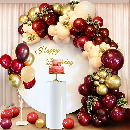 Kit ghirlanda di palloncini albicocca bordeaux palloncini in lattice oro metallizzato melograno rosso compleanno anniversario matrimonio addio nubilato San Valentino decorazioni feste ragazze donne
