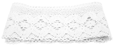 Nastro di pizzo, 9,1 m, bianco, largo 10 cm, in cotone, vintage, all'uncinetto, decorazione floreale per fai da te