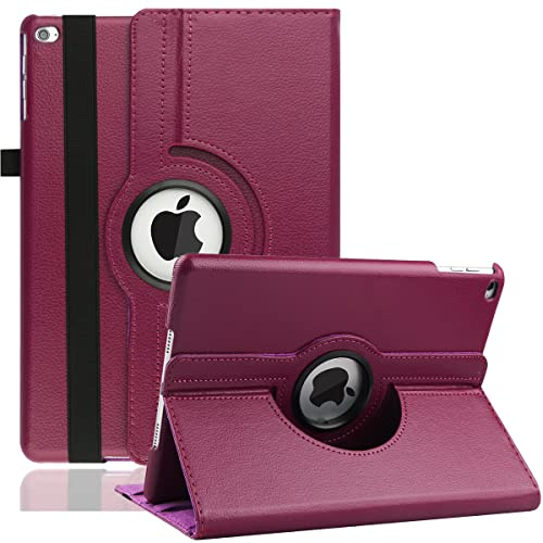 Étui Rotatif pour iPad 9e Génération 2021/iPad 8ème Génération 2020/iPad 7ème Gén 2019 – Support Rotatif à 360 Degrés avec Fonction de Mise en Veille Automatique pour iPad 10,2 (Purple)