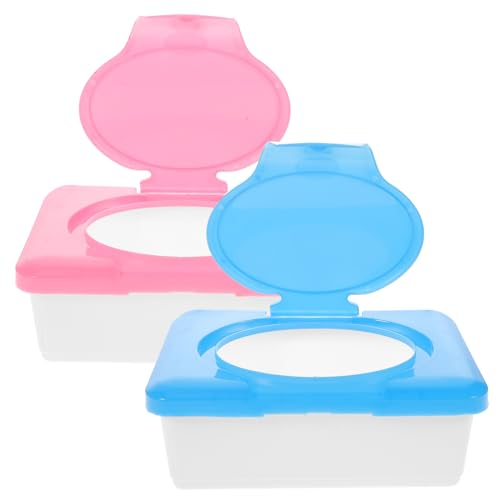 Beavorty 2pcs Reusable Wet Tissue Box - Baby Wipes Box with Lid Seal for Home Office