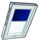 Original Roto Rollo Exclusiv ZRE für Roto Dachfenster - Führungsschiene Silber - Manuelle Bedienung - Tageslichtrollo Baureihe Designo R6/R8, i8 und Classic 64/84 - Größe 074/160 | 07/16 - Farbe Blau