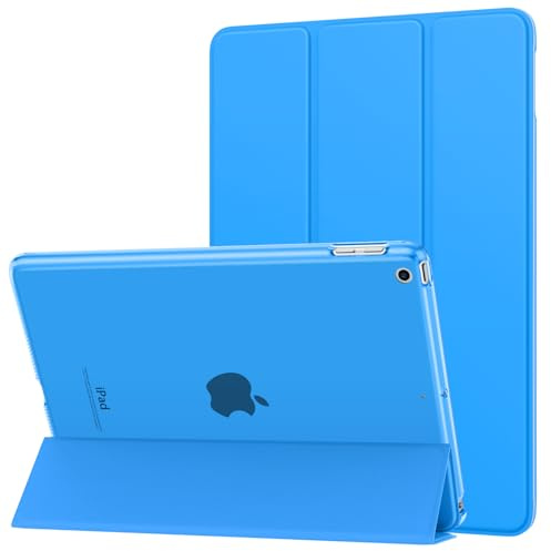 MoKo Smart hülle für iPad 5./6. Generation 9.7 Zoll 2018/2017, Blaue Welle | PU Leder Tasche Schutzhülle Schale Smart Case mit Transluzent Rücken Deckel Auto Schlaf/Wach Stanfunktion