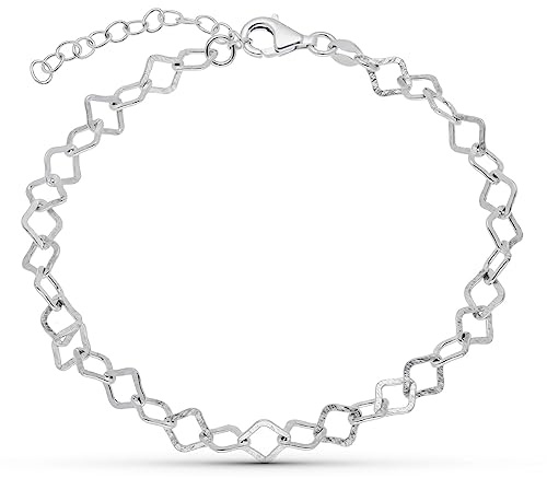 Pulsera eslabones plata mujer pequeños en Plata de ley 925 - Joyas para Mujer Hecho en España - Ideal para regalo