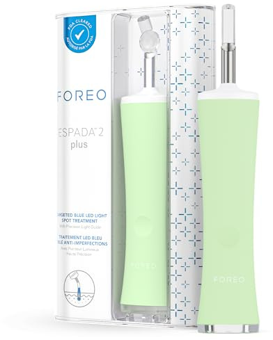 FOREO ESPADA 2 plus Präzise, gezielte LED – Hautpflegegerät zur Behandlung von Unreinheiten – FDA-zugelassen – Medizinisches Silikon – Narben- & Fleckenbehandlung im Gesicht – Pistachio