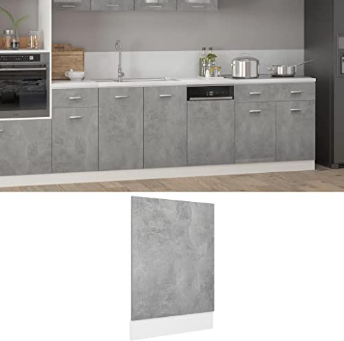 DCRAF Panneau de meuble Lave-vaisselle Béton Gris 45x3x67 cm Taille Bois d'ingénierie