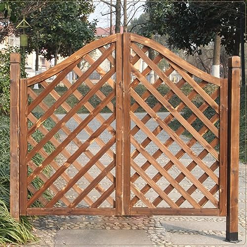 LVLDAWA Cancelli da Giardino All'aperto, Divisorio Recinzione in Legno Autoportante Porte in Legno Vintage Carbonizzate per Cortile Interno, Facile Installare (Colore : Marrone, Taglia : 80x80cm)