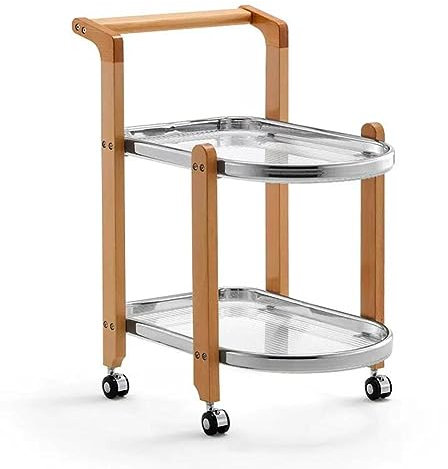 Mittelalterliche Bar, Die Karren Serviert, 2-liegende Küche Mobile Stand Cart Rolling Storage Cart Mit Rädern Sofa -Seitentisch Luxus Bewegbarer Kleiner Couchtisch