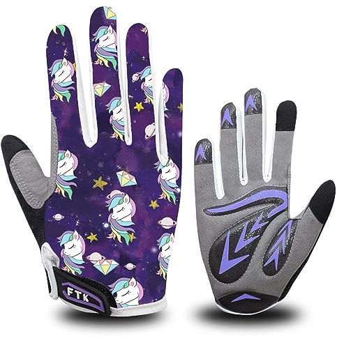 LOVMEAD Fahrradhandschuhe Kinder für Jungen Mädchen Alter 4-12, MTB Handschuhe Paar Outdoor Sport Rennrad Fahrrad Bike Handschuhe Frühling Sommer (M, Lila)