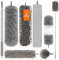 TAVADA Lot de 8 plumeaux télescopiques lavables, tige et balai d'angle flexible, microfibre avec tige télescopique, plumeau long extensible, brosse à poussière pour espaces, plafonds, toiles