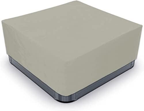 IBOWZ Couverture de Bain à Remous Carrée Couverture de Spa carrée extérieure imperméable en Tissu Oxford 210D, Protection UV, Couverture de Spa de Jardin pour Jacuzzi, Gris, 215x215x30cm