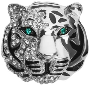 EMSea Spilla con Strass Testa di Tigre in Stile Vintage, Spilla con Fermaglio, Insegna in Lega per Abbigliamento, Foulard, Accessori da Uomo, 33x36mm, 33x36mm, Metallo