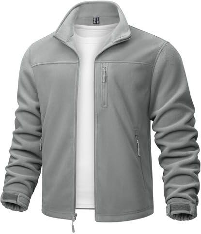 TACVASEN Herren Fleecejacke Warme Outdoor Mid Layer Full Zip Microfleece Jacket