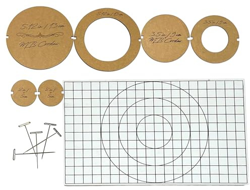 MB Cordas Macrame Coasters DIY Set: panneau en mousse EVA, 5 épingles en forme de T et 6 modèles de découpe (13cm, 9cm, 2cm), pour guirlandes, décorations de Noël et projets de bricolage