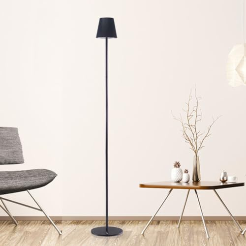 BEPER P201UTP401 Lampada da terra con altezza regolabile, Lampada da scrivania 2,3W, Lampada ricaricabile cavo USB type-C, 3 tonalità di Luce, Nero