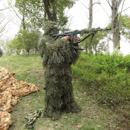 Ghillie - Traje de caza de camuflaje de hojas 3D, uniforme de francotirador