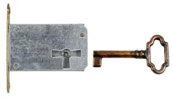 Holzando Möbelschloss Einsteckschloss mit Schlüssel 001200-3017 Rechts - Dornmaß 45mm - Halmlänge 32mm