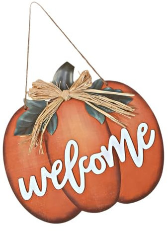 BIUDECO Thanksgiving Holz Kürbis Türschild Hängendes Willkommensschild Für Herbstdekoration Rustikale Holzsignatur Für Zuhause Festliche Deko Für Eingangstüren Und Gärten