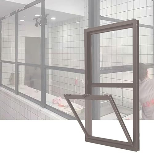 XILYZMO Schiebefenster Kippfenster, Mit Gehärtetem Glas Food Truck Hausfenster, Aluminium Gehärtetes Mehrzweckfenster, Imbissstand Servier- Fenstertür Für Schuppen Garage(65X130CM)