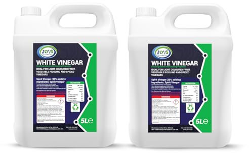 JOVS High-Strength White Vinegar | 20% Acidity | 2X 5L | 4x Stronger Than Regular Vinegar | Natural and Tough Stain Remover, Cleaning & Gardening Essential | Industrial-Grade 10 Litre.