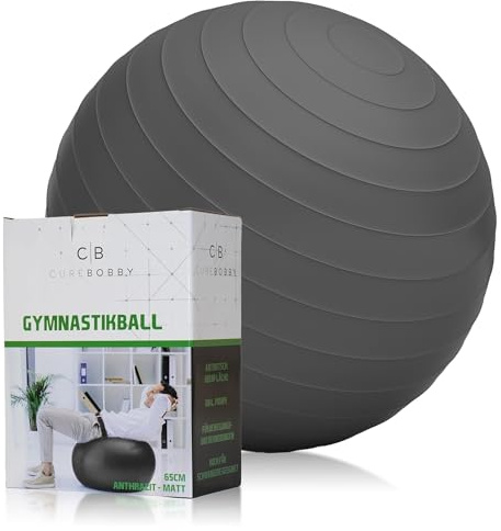 sopomarkt24 Gymnastikball Ø 65 cm, Fitnessball mit Luftpumpe, rutschfeste Oberfläche, max. Belastung 700 kg, ideal für Pilates, Yoga, Bauchmuskelübungen, Stretching, Reha & als Sitzball