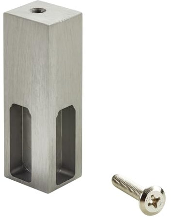 SOTECH Ecklager NANO matt gebürstet (Unterbaumontage, 75 x 22 x 26 mm Aluminium massiv, Edelstahloptik) Stangen-Halter für Designer Schrankrohr - Moderne Eleganz für Garderobe und den Caravan