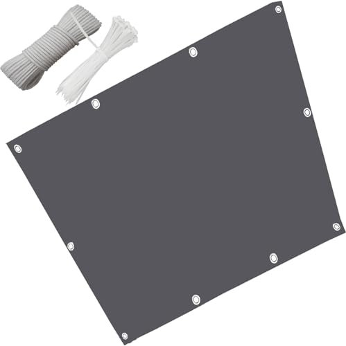 Sonnenschutz Balkon 1.6 x 6 m Regenschutz Balkon Rechteckig UV Schutz Windschutz mit Ösen Und Befestigungsseile für Terrasse, Outdoor-Aktivitäten, Dunkelgrau