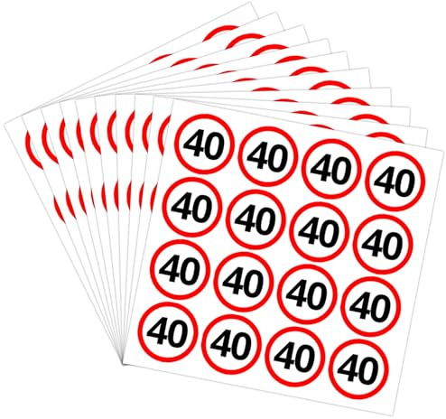 40 Geburtstag Sticker,160 Stk Verkehrsschild 40 Geburtstag Deko Aufkleber,Deko 40 Geburtstage Mann Frau,Geburtstagssticker 40 Geburtstagsdeko,40. Geburtstage Aufkleber für 40er Jubiläum Party Geschenk