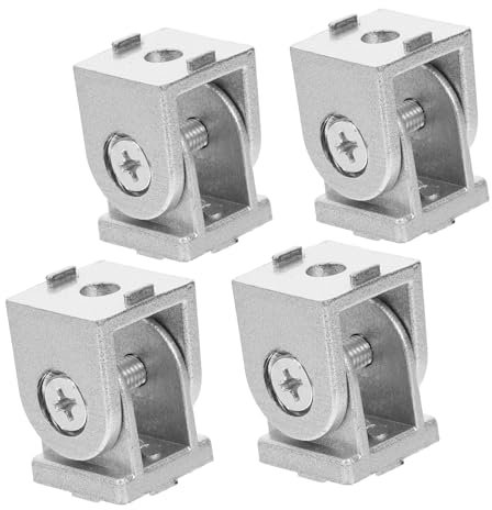 MAGICLULU 4pcs Zinc Alloy Metal Living Hinge Flexible Pivot Joint Connector for Aluminum Extrusion Series Profile Parts
