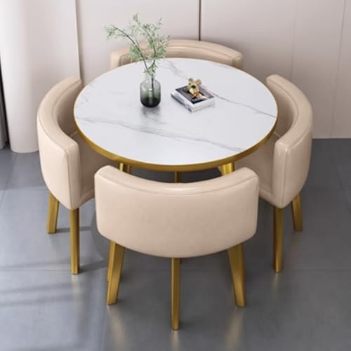 BRCYKRWY Esstisch Set,Bürotisch und Stuhl-Set,Kleiner Raum Büro Konferenztisch Seminartisch Wohnung Arbeitszimmer Balkon Küche Salon Café Lounge Bankettstühle Essecke Frühstücksecke