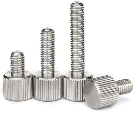 OZDTLP GB835 M2 M2.5 M3 M4 Rändelschrauben, Rändelkopf-Rändelschraube, Maschinen, Werkzeug, runde Einstellhandschraube, Edelstahl 304(4mm,M2.5 5Pcs)