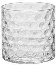 6 Wide 6 High Decorative Glass Cylinder Vase with Dimpled Circle Pattern, 8 Inch Tall, Clear (1, 6x6)