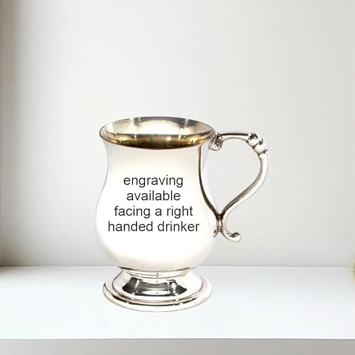 Wentworth Pewter – Tazza in peltro georgiano – Mini boccale ricordo – regalo tradizionale per battesimo o bambino – classico design britannico – fatto a mano nel Regno Unito – incisione disponibile