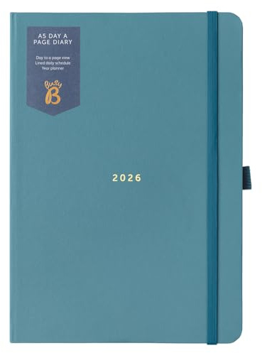 Upptagen B 2026 A5 dagbok dagboksdag-A-sida planerare för studenter, yrkespersoner och lärare - Daglig planerare för tall med guldfolie, jan - dep, elastiskt band och bandmarkör - organisatör för