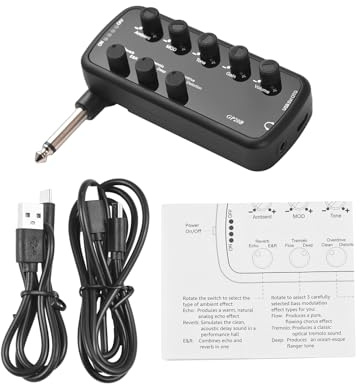 Gitarrenverstärker, Mini-Kopfhörerverstärker für Elektro-Bass, Musikanlage mit kompakter Design und hohe Lautstärke für Musiker zu Hause, im Studio, bei Proben und auf der Bühne