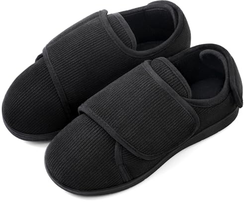 MIXIN Womens Slippers Adjustable Closure Diabetic Slipper Shoes Memory Foam Comfy House Shoes