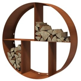 JCXIOC Brennholzregal Stahl Outdoor Brennholz Lagerung Halter Rustikalen Holz Log Rack for Landschaftsbau & Decking