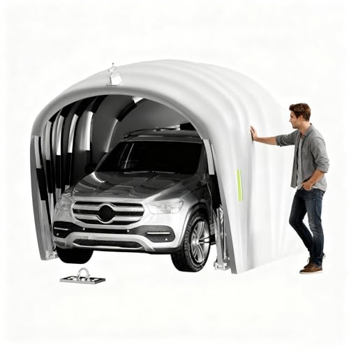 Faltbarer Carport für den Außenbereich mit Stabiler Stahlrohrkonstruktion, Mobiler, Kälte- und Regenfester Carport für Auto, SUV, Auto Garage Zelt, Dunkelgrau