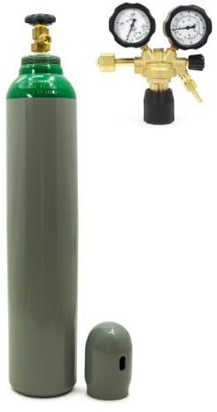 Argon Gasflasche 8L 150 Bar mit 1,3 m³ 100% Argon & Druckminderer Ar/CO2-10 BS.DE mit 2 Manometern Bestschweissen.de – Sicheres Schutzgas-Set für MIG WIG Schweißen