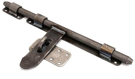 Pestillo de puerta de acero, perno deslizante soldable de 340 mm con ojal de candado, cerradura de seguridad industrial no galvanizada para uso comercial