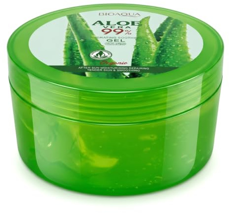 Novocloud Gel Aloe Vera 99% Naturel, Aloe Vera Crème 300ml pour Peaux Sèches Coups de Soleil Acné, Crème Hydratante Bio Apaisante et Hydratante Réparatrice, Cicatrices Soin Visage Corps Cheveux