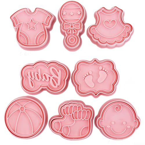 Juego de cortadores de galletas de dibujos animados, moldes de galletas en forma de bebé, sellos de repostería de plástico PP para herramientas de decoración de pasteles de fondant, juego de