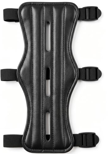 Archery Arm Guard, PU Leather Forearm Bracer with Adjustable Buckle Straps | Double-Sided Wearable Lightweight Protector, Unisex Archery Accessories for Youth Adult,Shooting Target Practice & Hunting