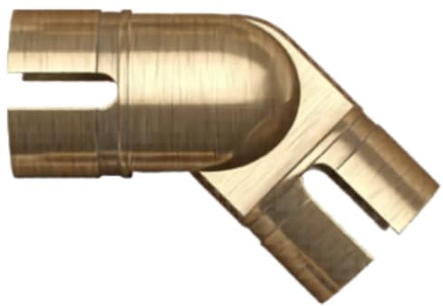 Stiley Living 40mm Adjustable Handrail Elbow 135° Push Fit (Antique Brass) | Adjustable 135° push-fit elbow connector for 40mm handrail tubes; ideal for corners, angled walls and staircase turns.